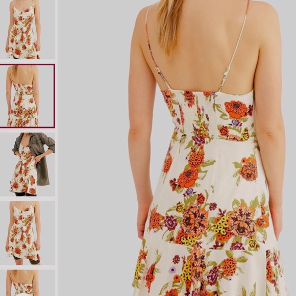 FREE PEOPLE HAPPY HEART FLORAL RUCHED MINI DRESS - Picture 11 of 16